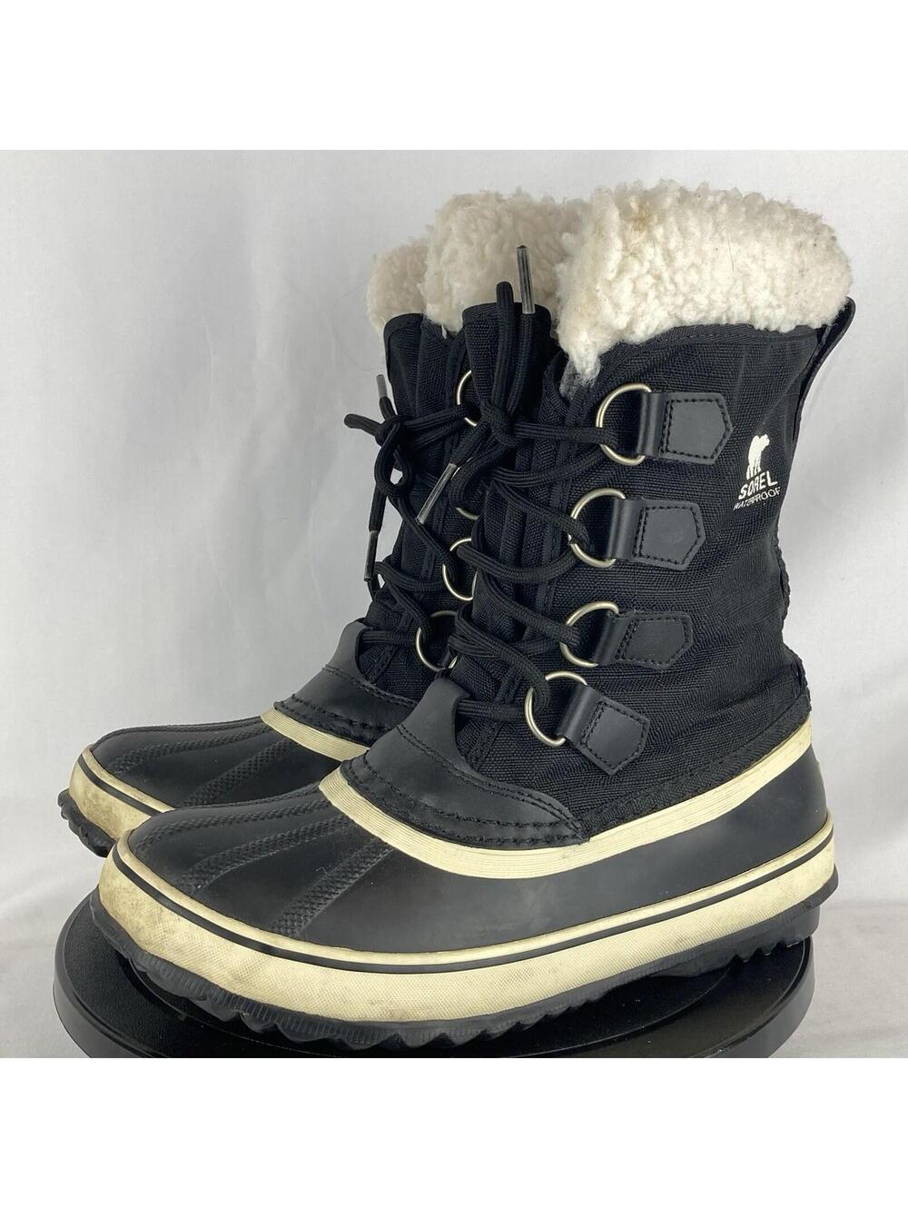 Women’s 6.5 Sorel Waterproof Insulated Winter Carnival Duck Snow Boots Black